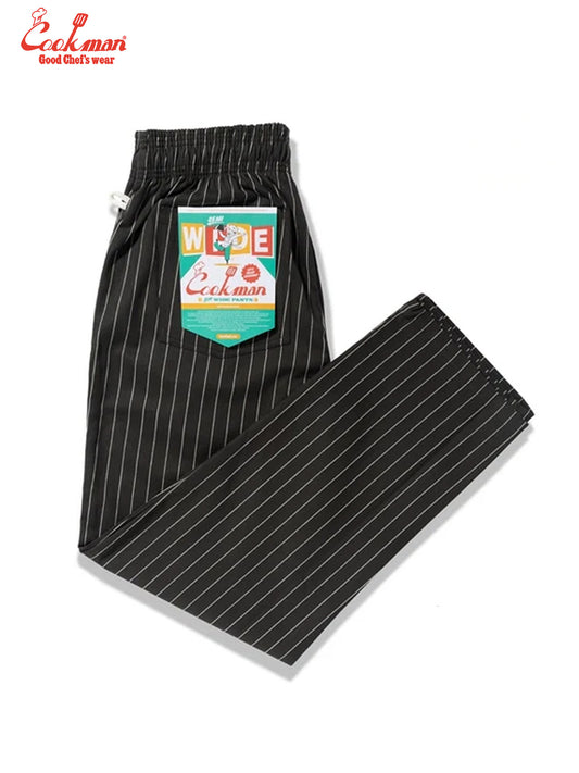 Chef Pants Semiwide -  Herringbone Stripe : Charcoal