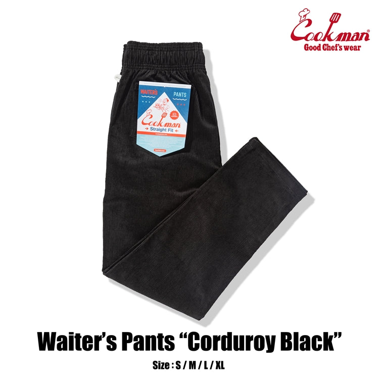 Cookman Waiter's Pants (stretch) - Corduroy : Black