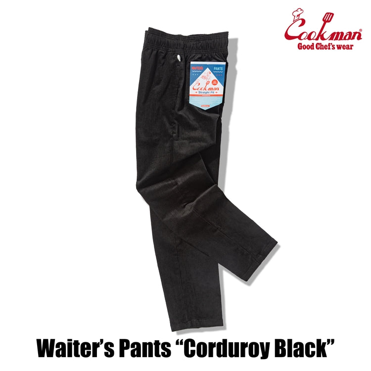 Cookman Waiter's Pants (stretch) - Corduroy : Black