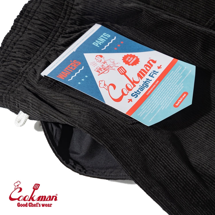 Cookman Waiter's Pants (stretch) - Corduroy : Black