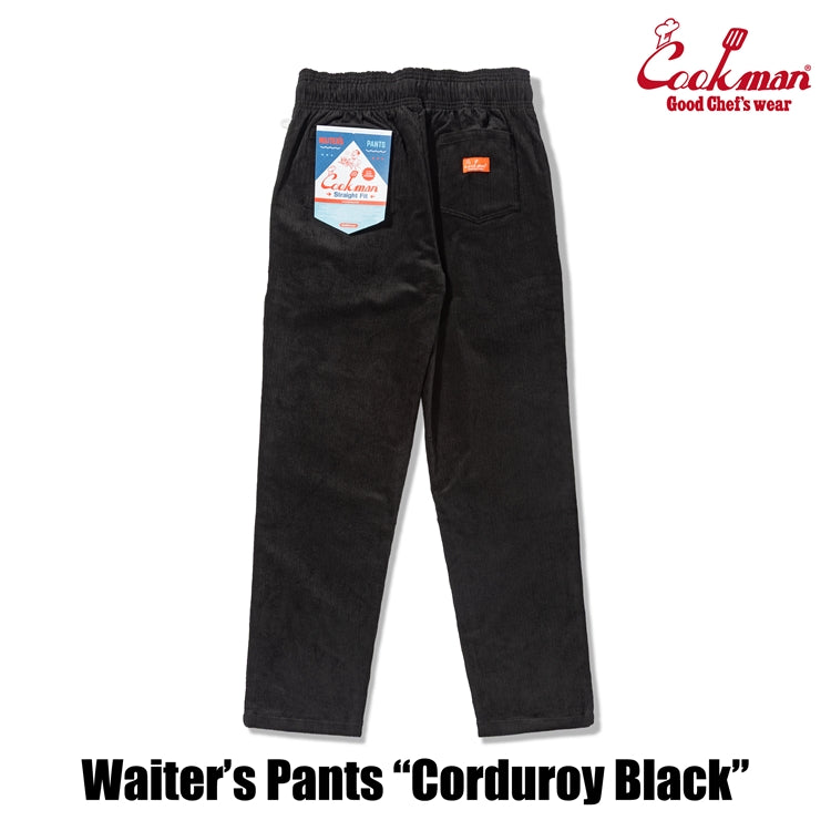 Cookman Waiter's Pants (stretch) - Corduroy : Black
