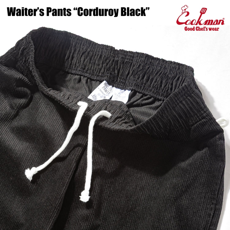 Cookman Waiter's Pants (stretch) - Corduroy : Black