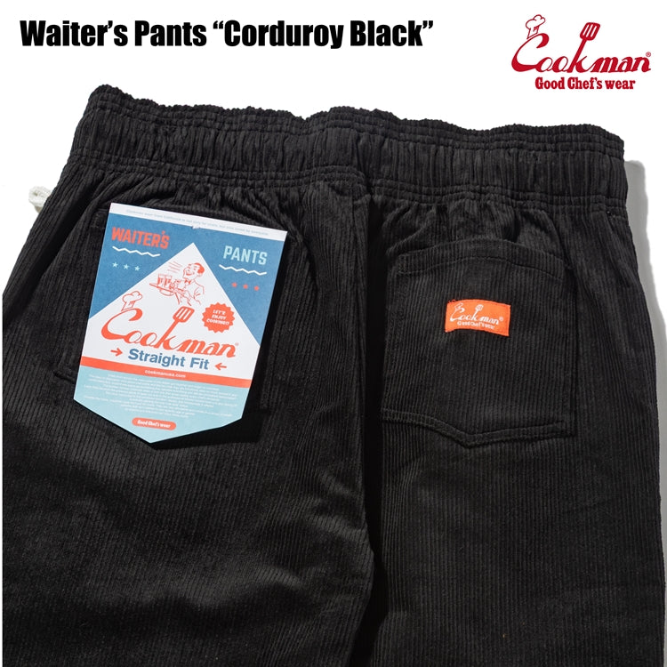 Cookman Waiter's Pants (stretch) - Corduroy : Black
