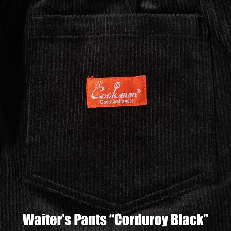 Cookman Waiter's Pants (stretch) - Corduroy : Black