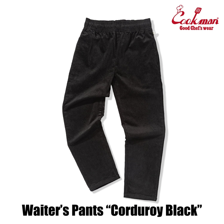 Cookman Waiter's Pants (stretch) - Corduroy : Black
