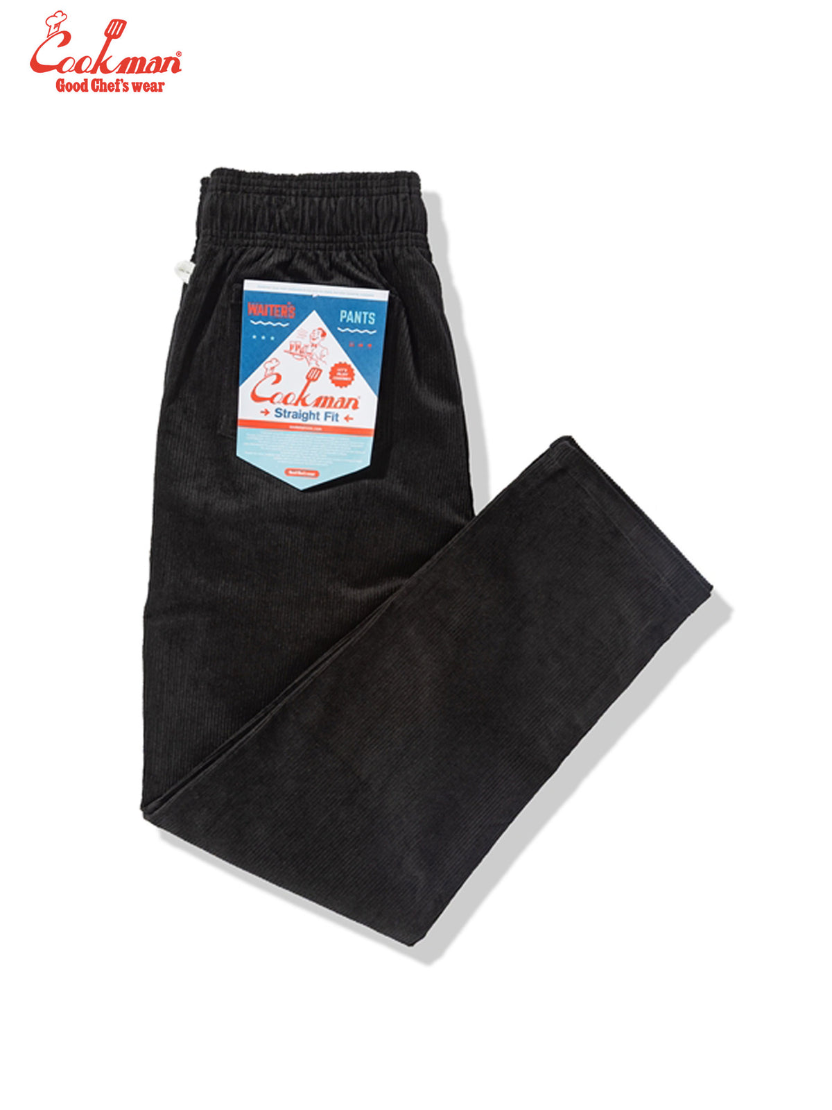 Waiter's Pants (stretch) - Corduroy : Black