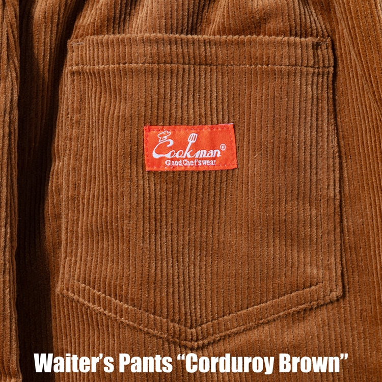 Cookman Waiter's Pants (stretch) - Corduroy : Brown