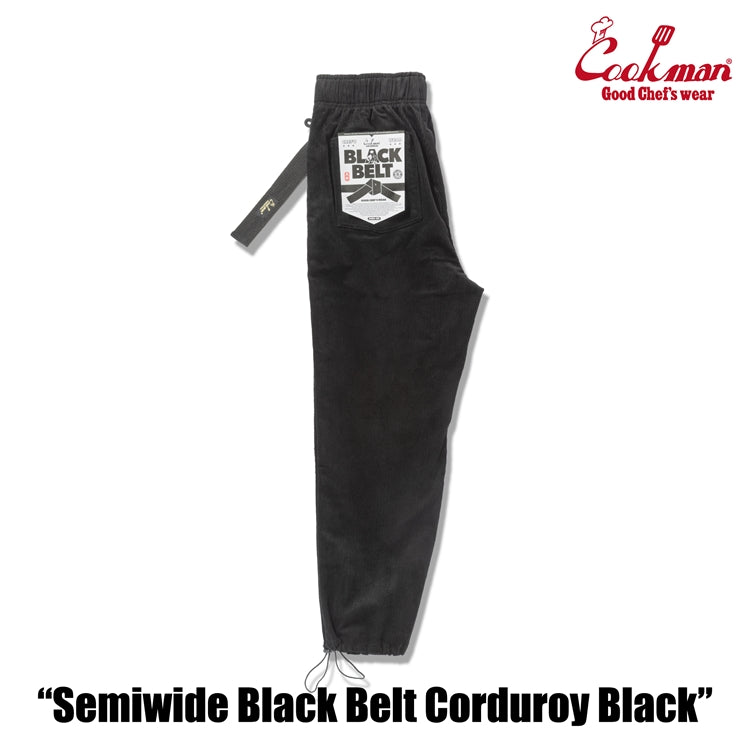 Cookman Chef Pants Semiwide - Black Belt Corduroy : Black