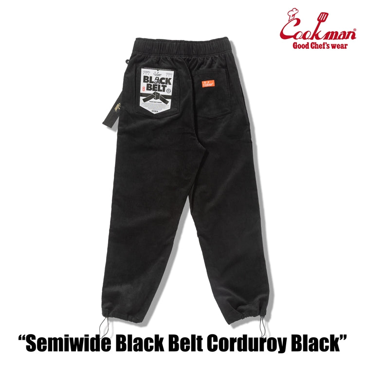 Cookman Chef Pants Semiwide - Black Belt Corduroy : Black