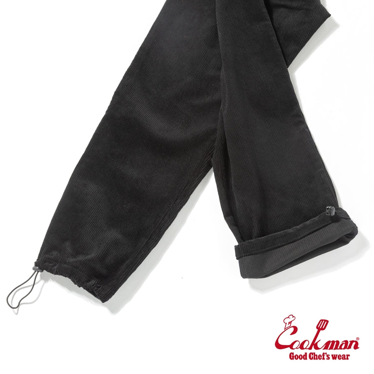 Cookman Chef Pants Semiwide - Black Belt Corduroy : Black