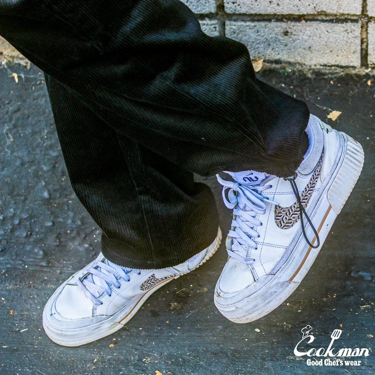 Cookman Chef Pants Semiwide - Black Belt Corduroy : Black