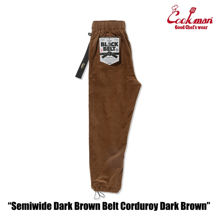 Cookman Chef Pants Semiwide - Black Belt Corduroy : Dark Brown