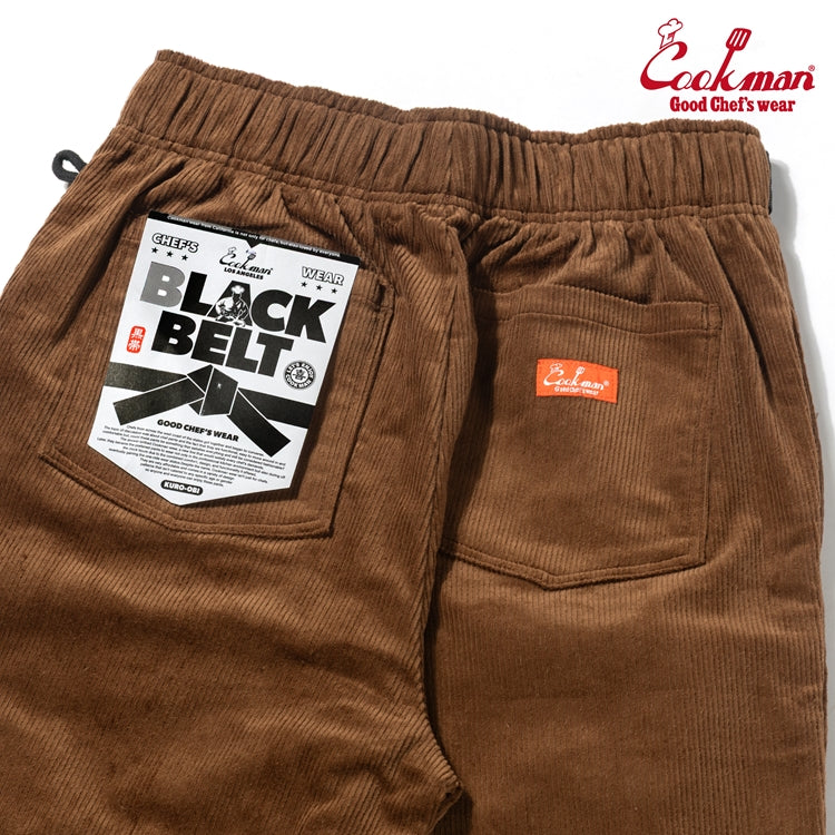 Cookman Chef Pants Semiwide - Black Belt Corduroy : Dark Brown