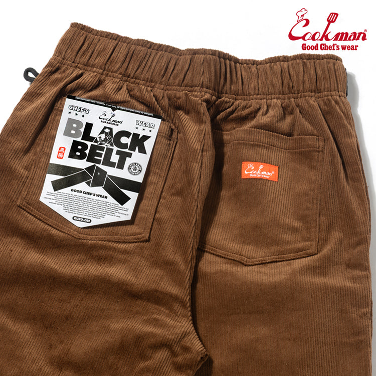 Chef Pants Semiwide - Black Belt Corduroy : Dark Brown