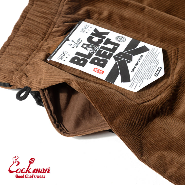 Chef Pants Semiwide - Black Belt Corduroy : Dark Brown