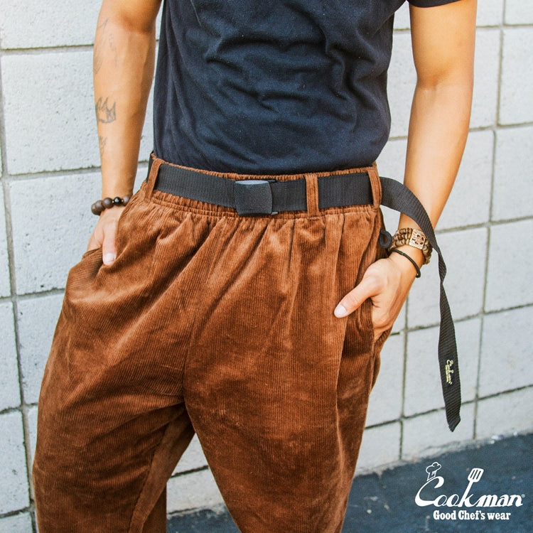 Cookman Chef Pants Semiwide - Black Belt Corduroy : Dark Brown