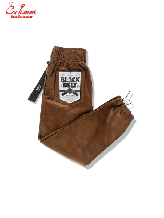 Chef Pants Semiwide - Black Belt Corduroy : Dark Brown