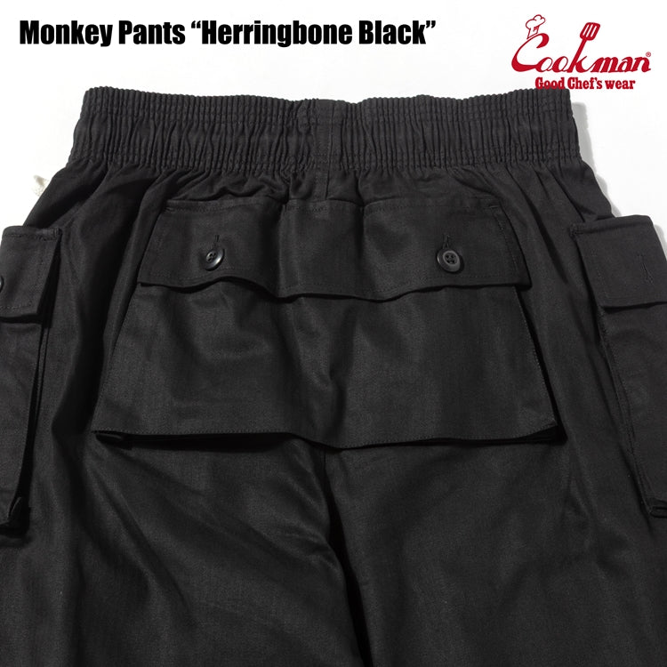 Cookman Monkey Pants - Herringbone : Black