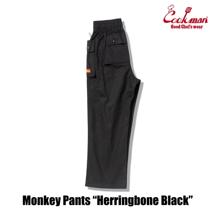 Cookman Monkey Pants - Herringbone : Black