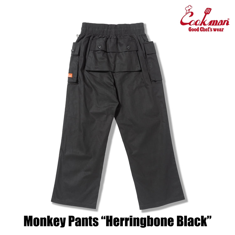 Cookman Monkey Pants - Herringbone : Black