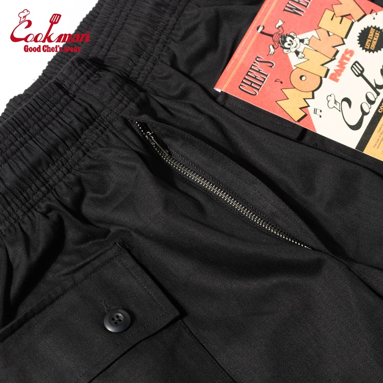 Cookman Monkey Pants - Herringbone : Black