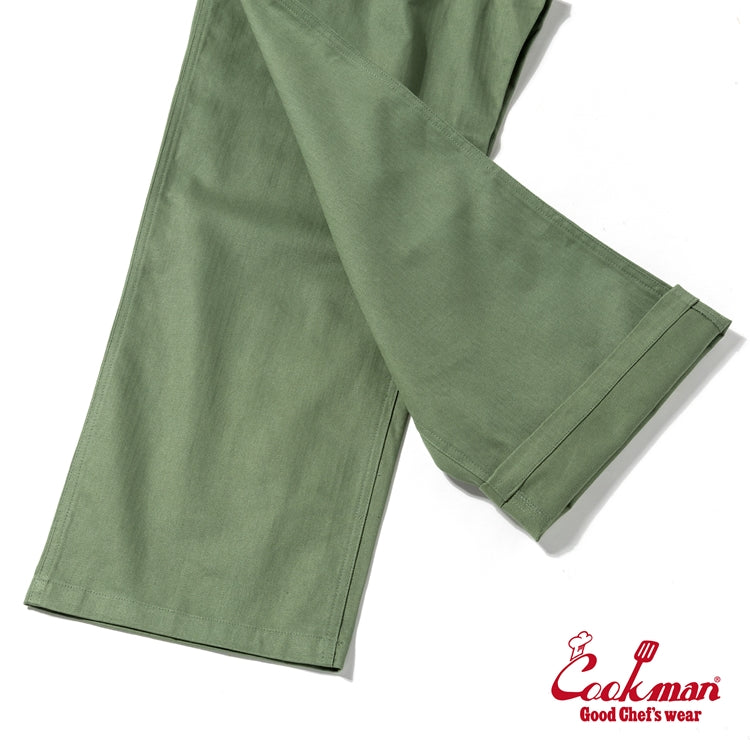 Cookman Monkey Pants - Herringbone : Olive