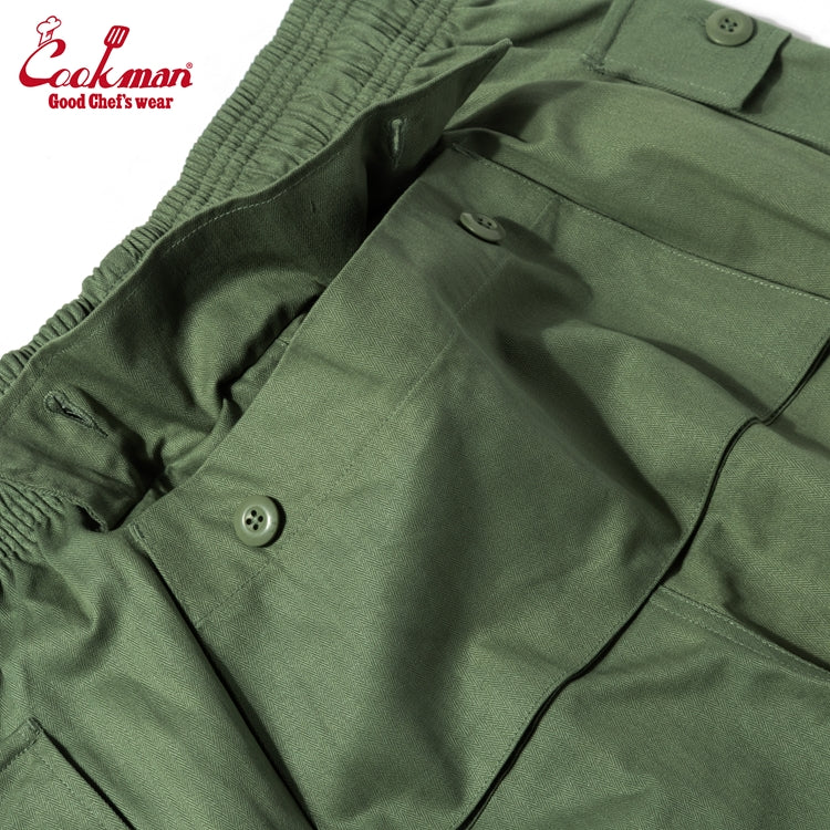Cookman Monkey Pants - Herringbone : Olive