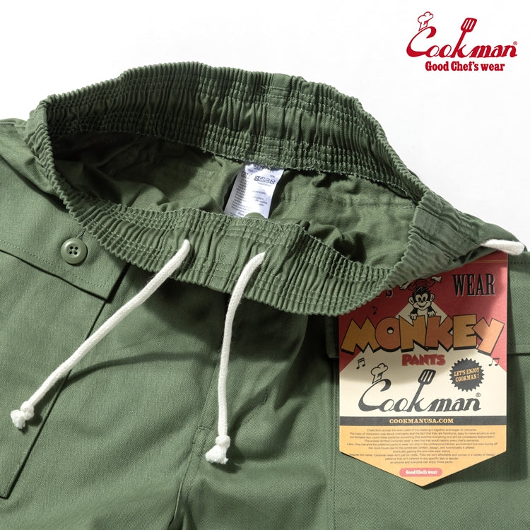 Cookman Monkey Pants - Herringbone : Olive