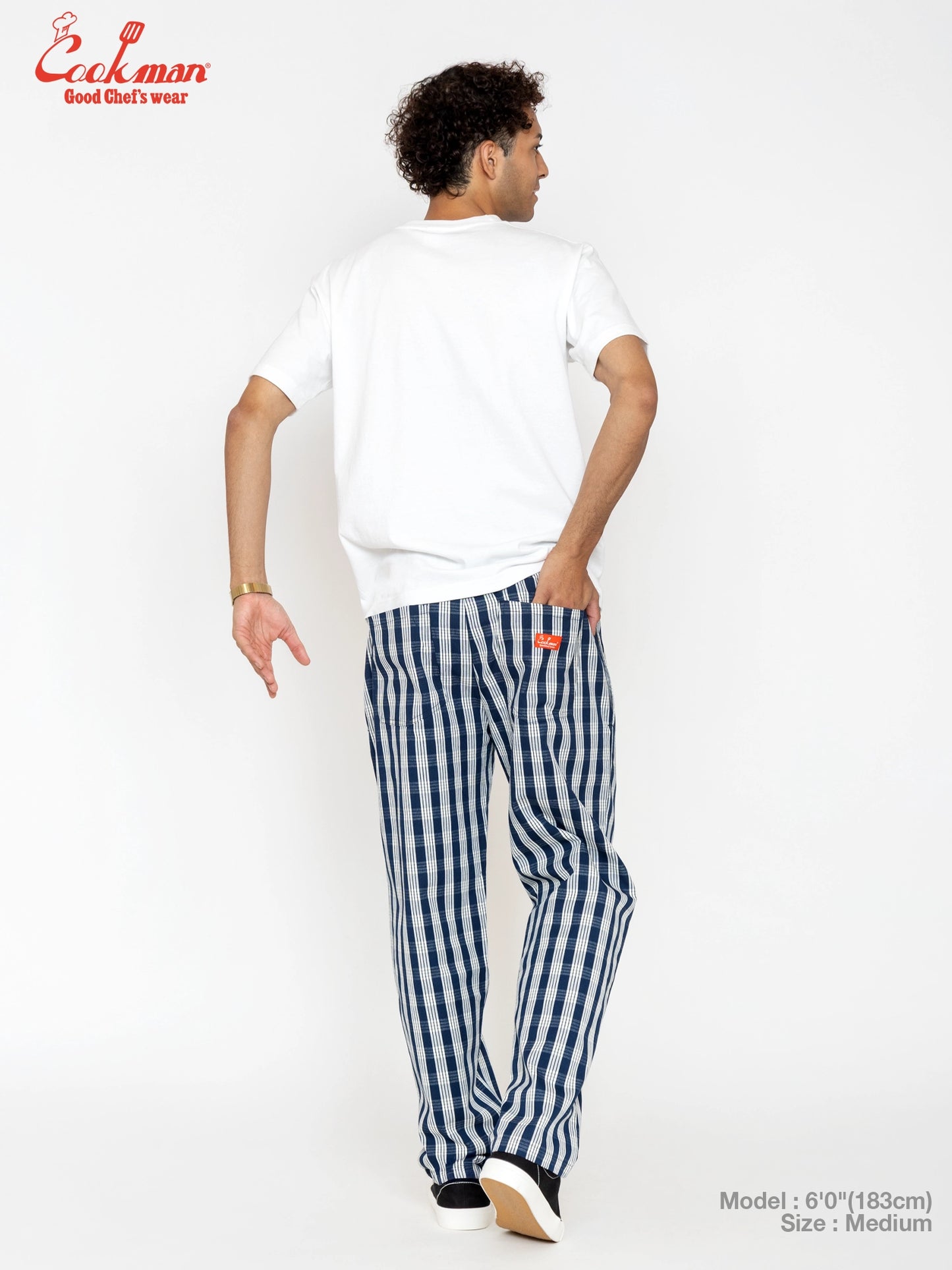 Chef Pants Semiwide -  PALAKA Check : Navy