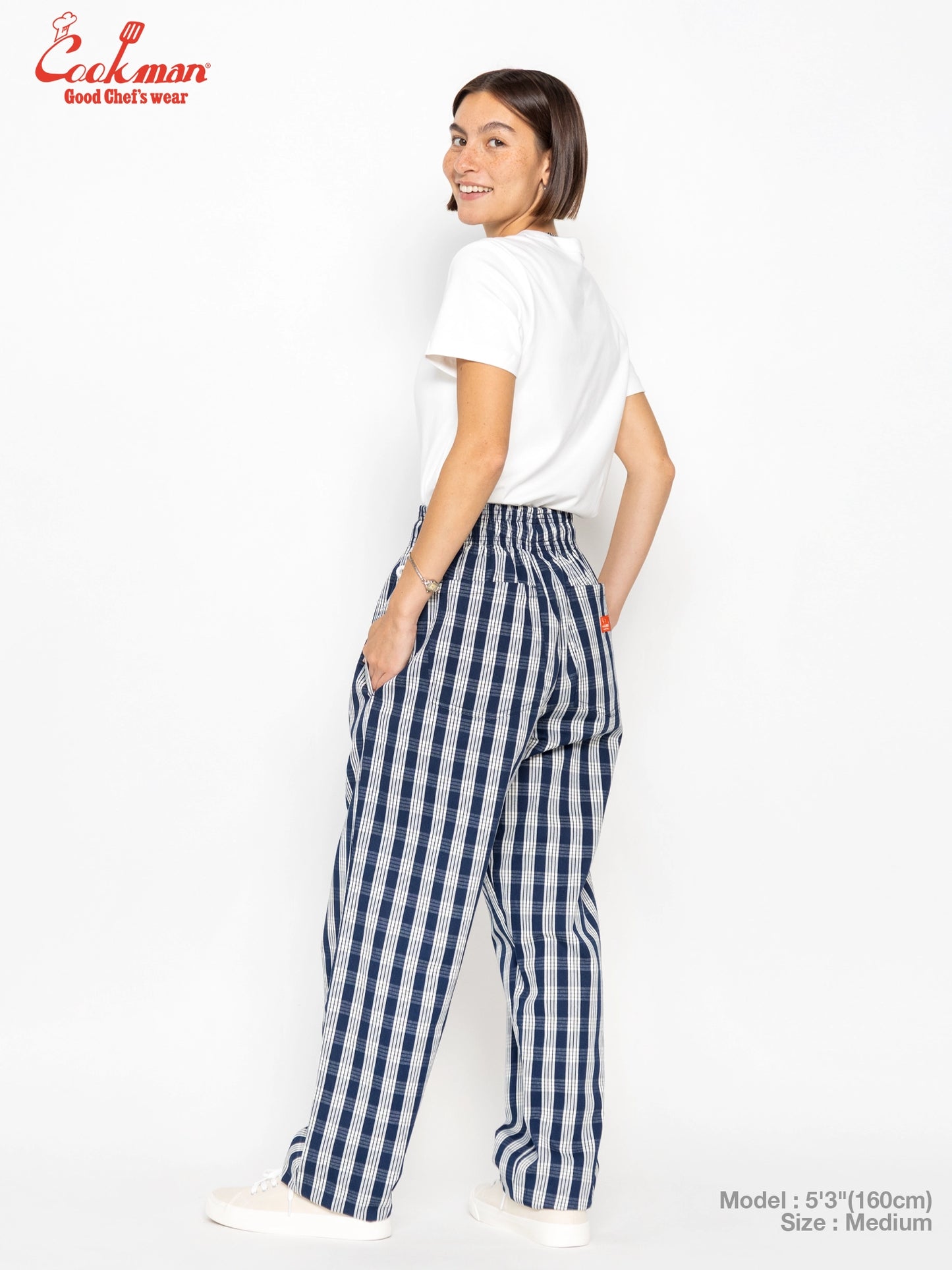Chef Pants Semiwide -  PALAKA Check : Navy