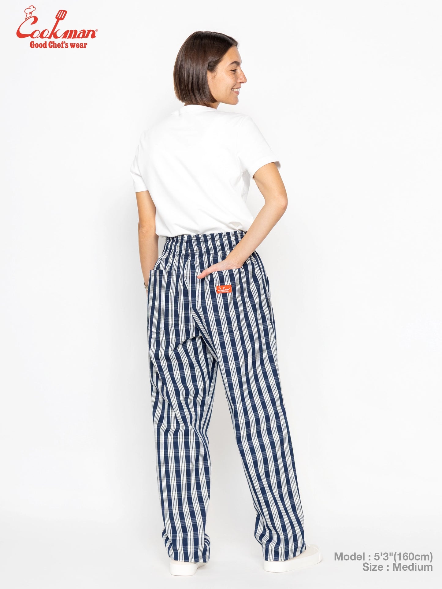 Chef Pants Semiwide -  PALAKA Check : Navy