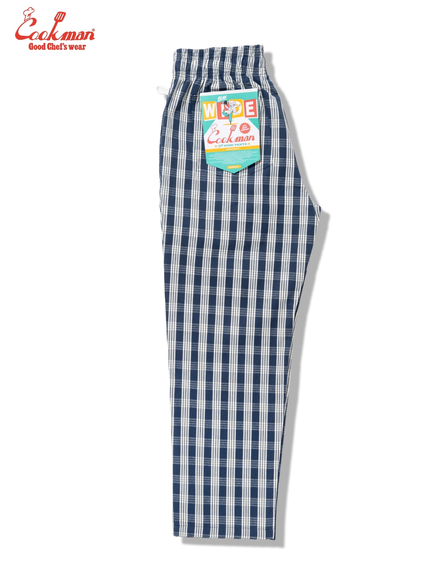 Chef Pants Semiwide -  PALAKA Check : Navy
