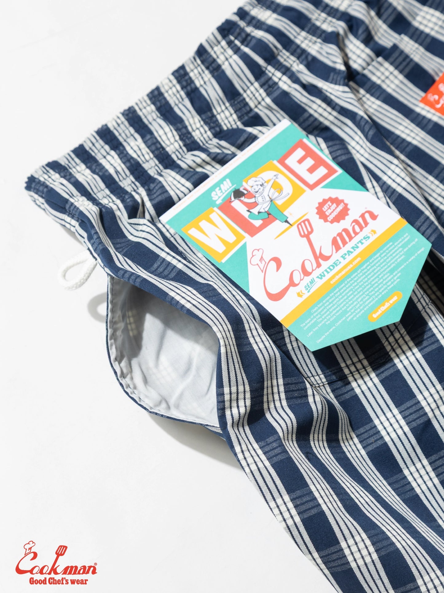 Chef Pants Semiwide -  PALAKA Check : Navy