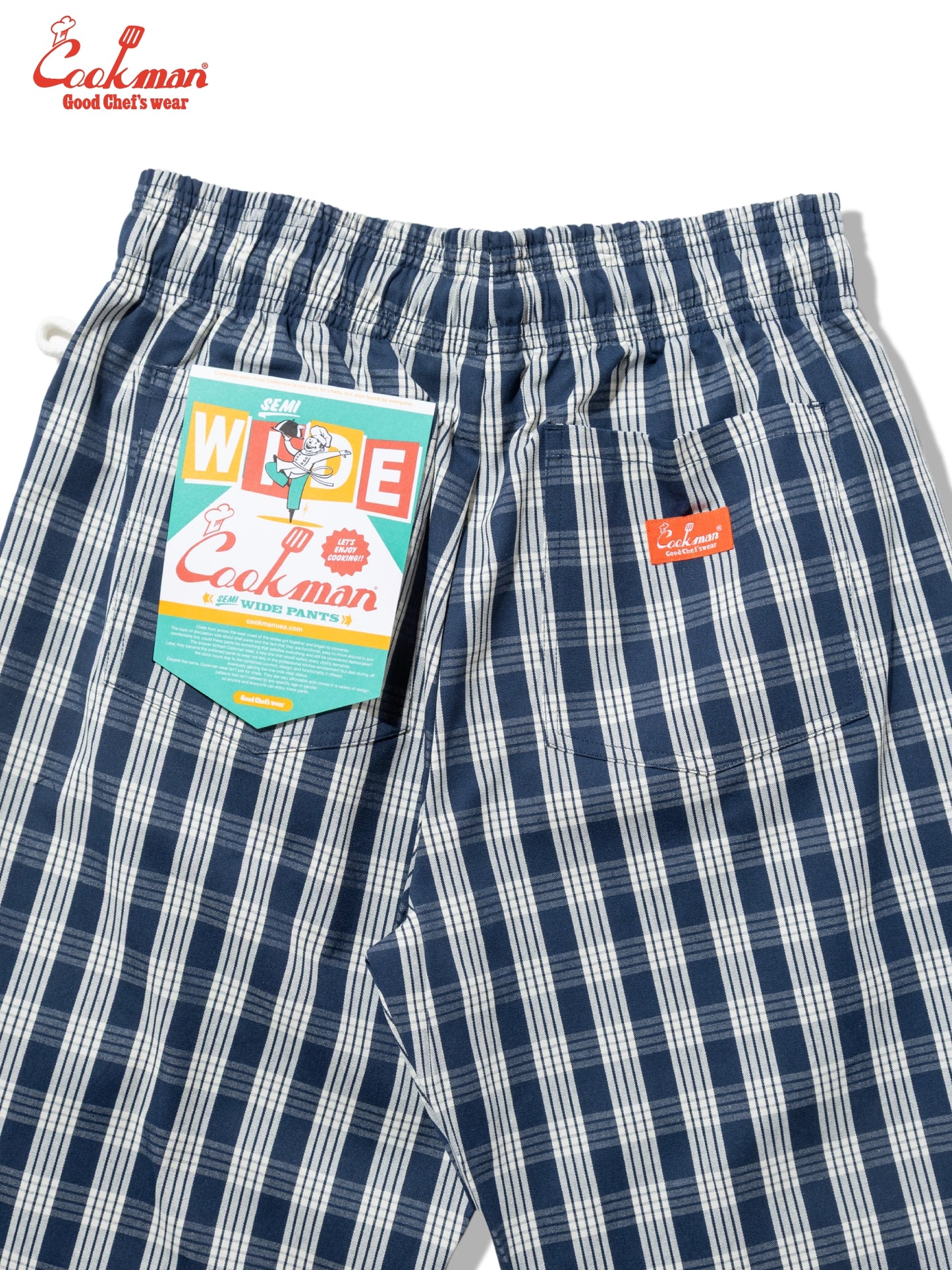 Chef Pants Semiwide -  PALAKA Check : Navy