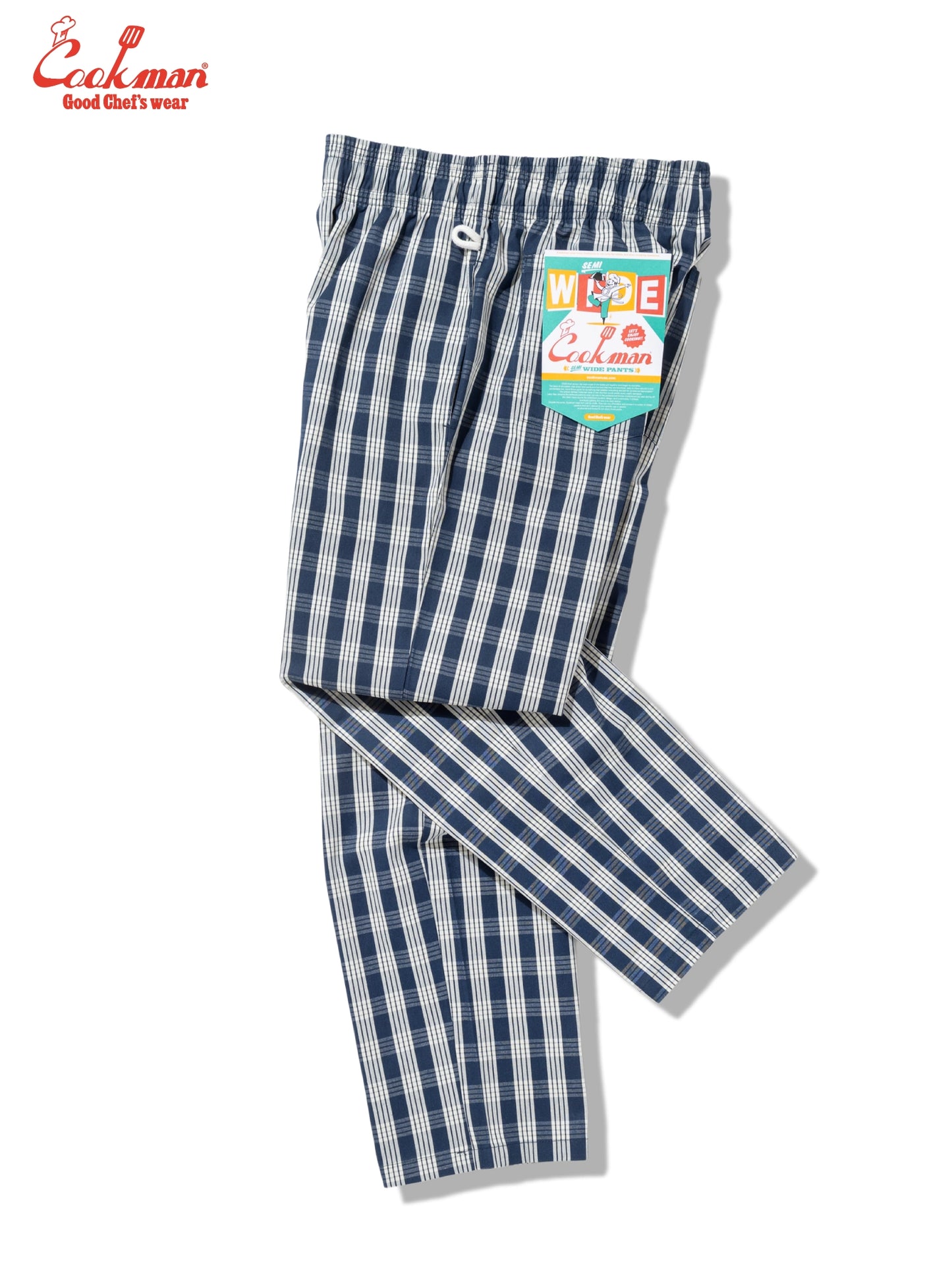 Chef Pants Semiwide -  PALAKA Check : Navy