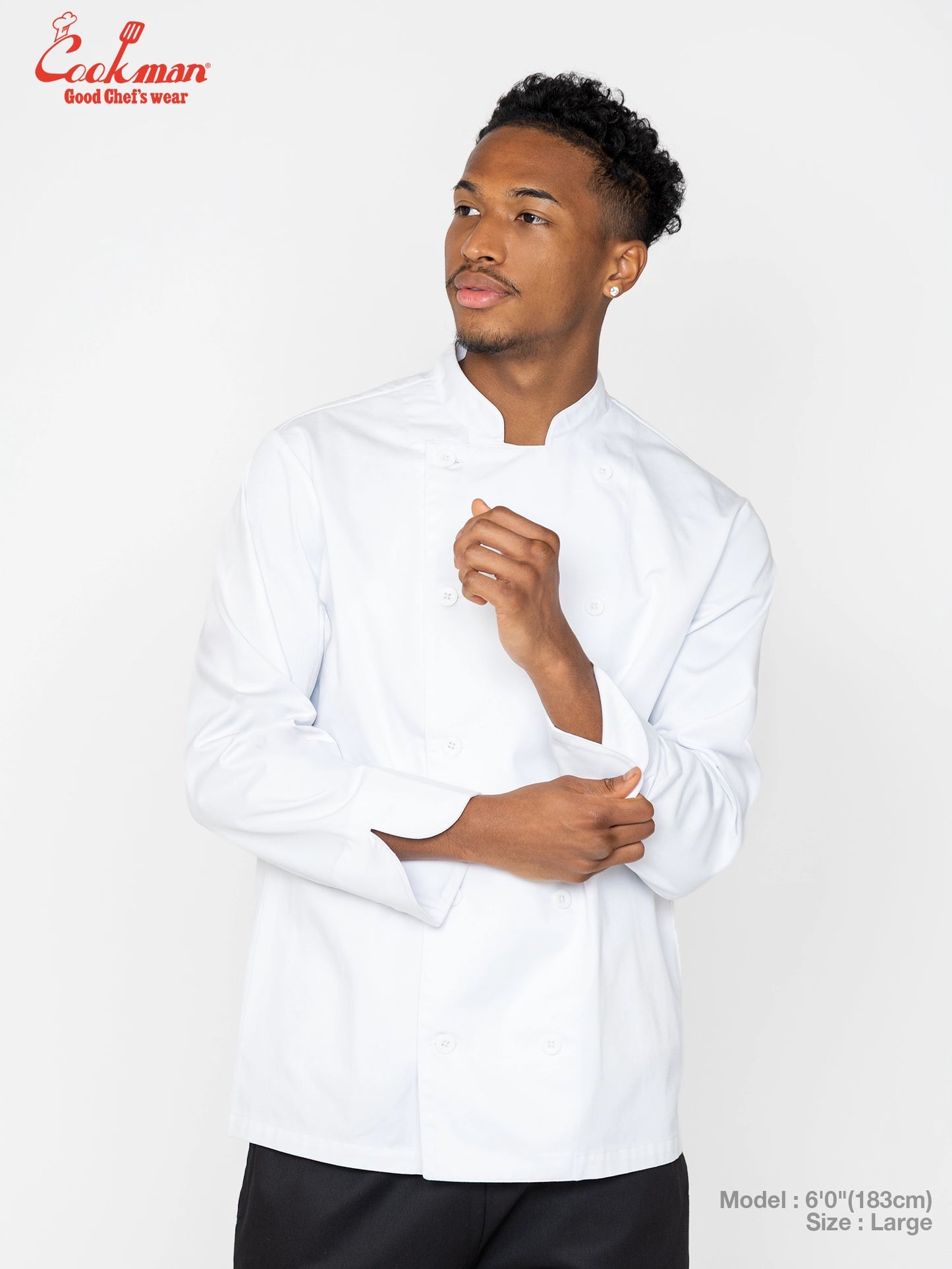 Cookman Chef Coat Long Sleeve Vented : White
