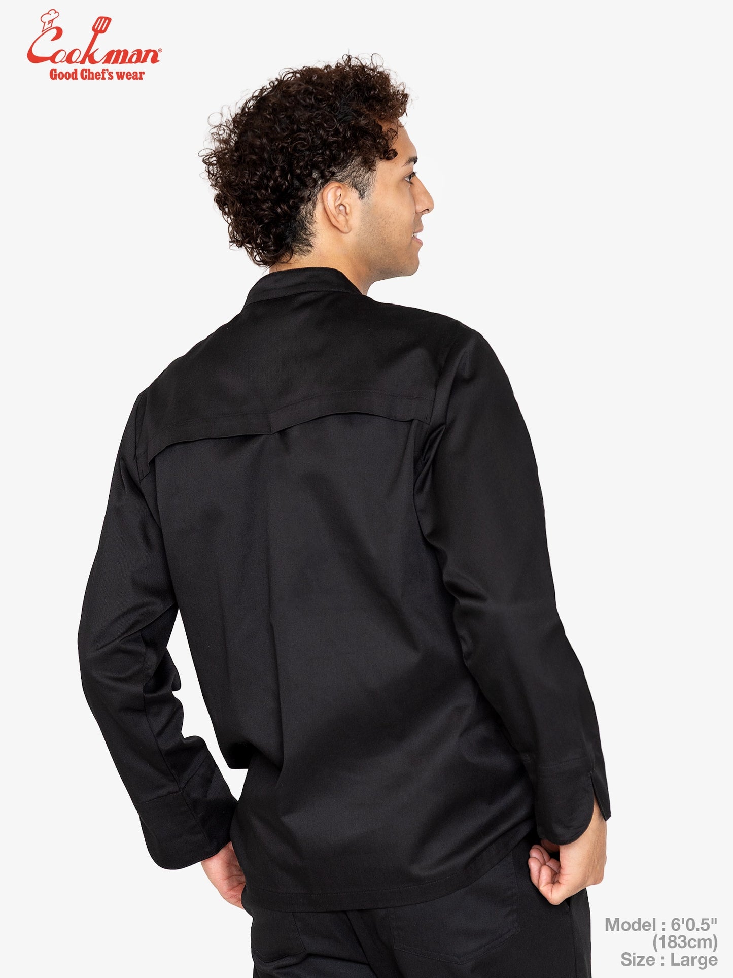 Cookman Chef Coat Long Sleeve Vented : Black