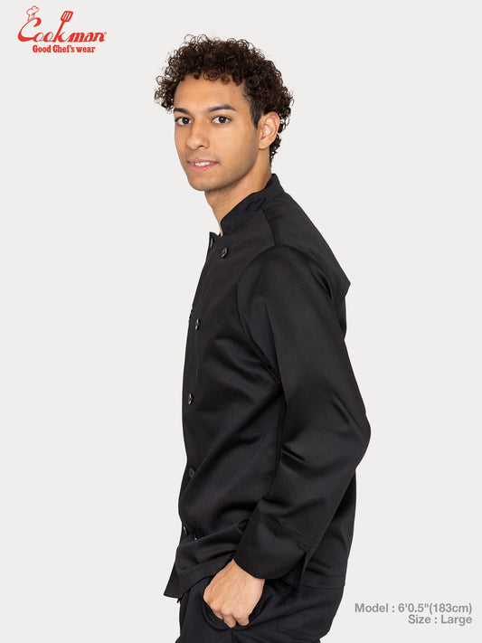 Cookman Chef Coat Long Sleeve Vented : Black