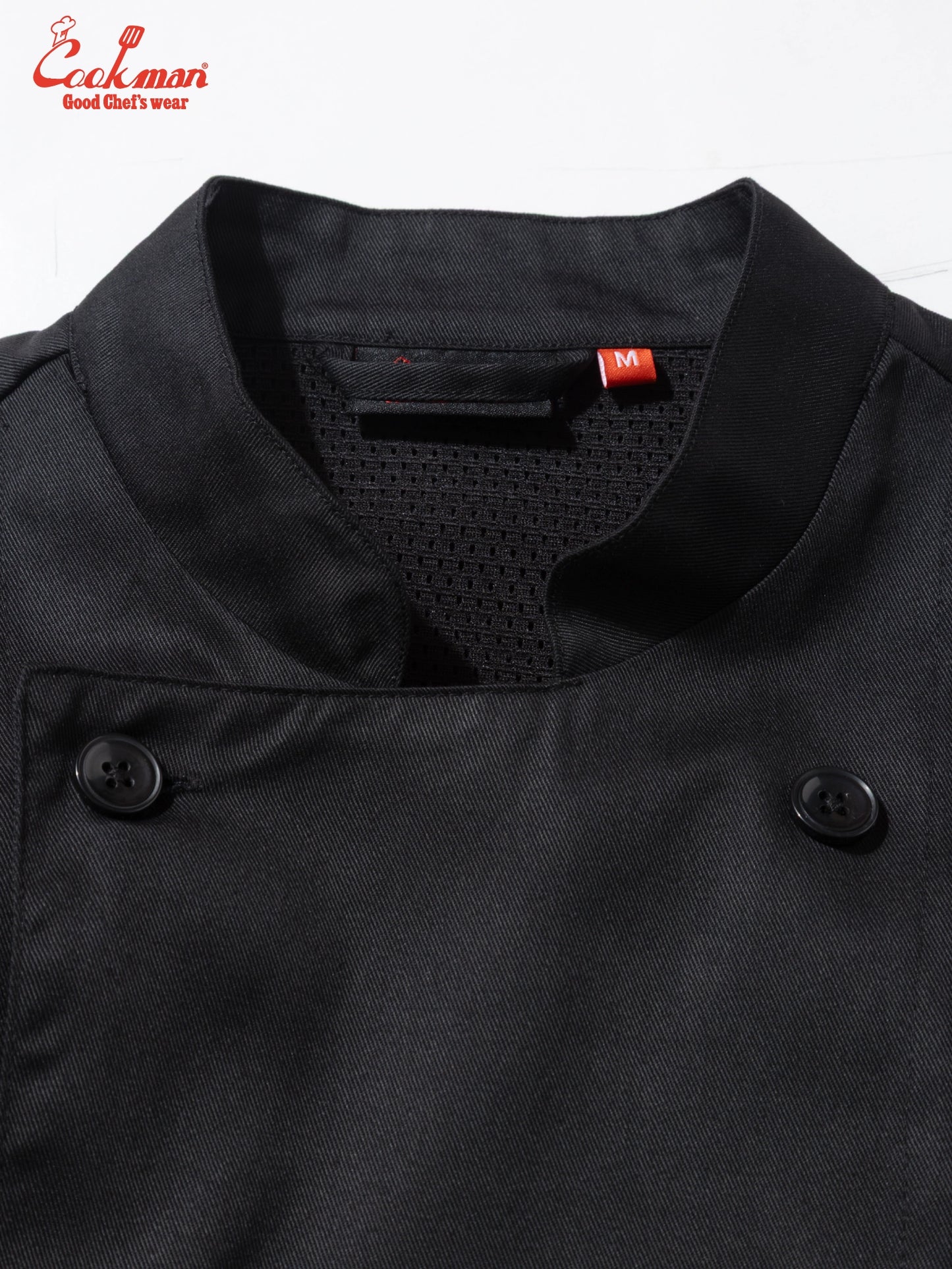 Cookman Chef Coat Long Sleeve Vented : Black