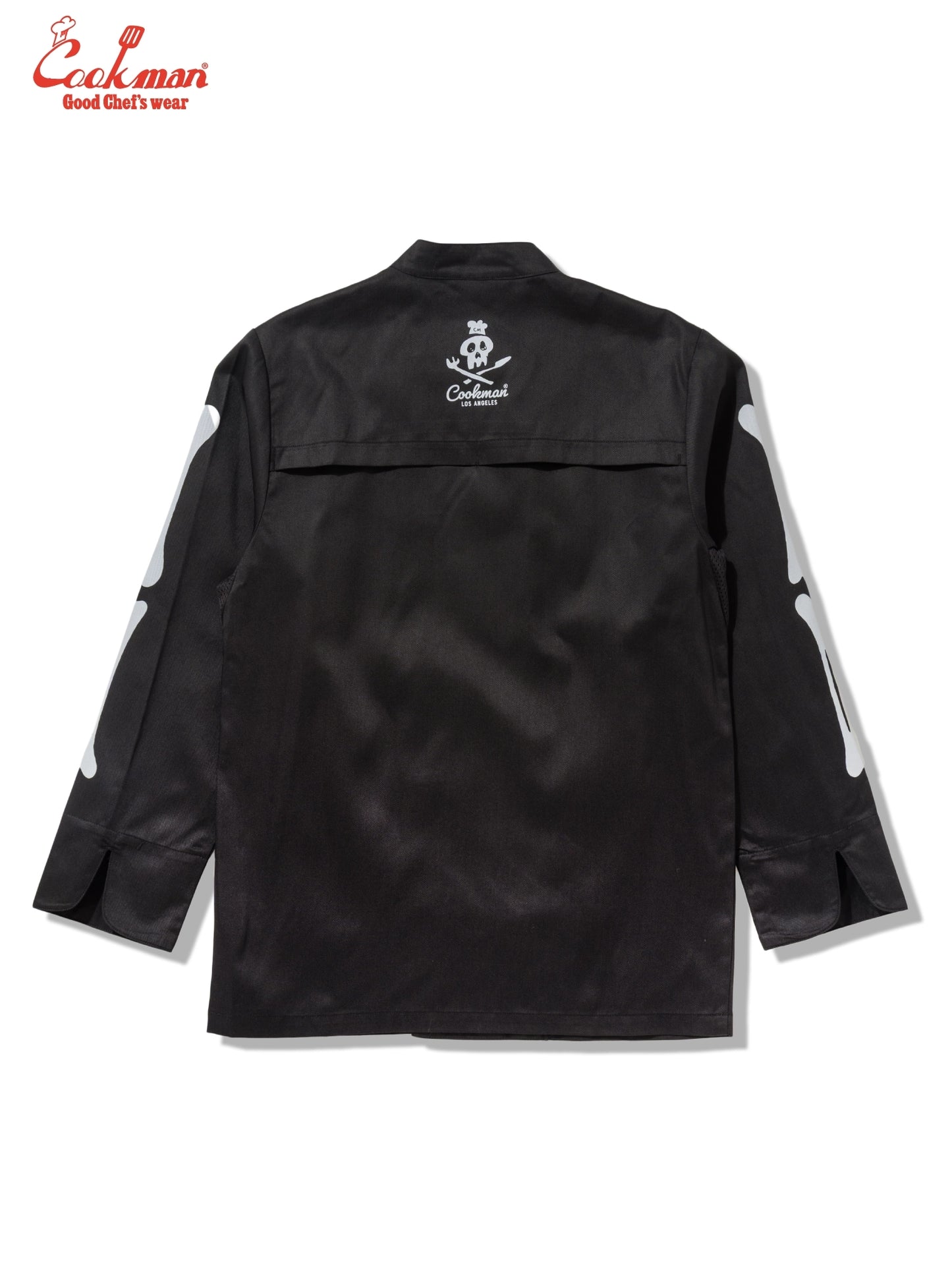 Chef Coat Long Sleeve Vented - Skull Bone : Black
