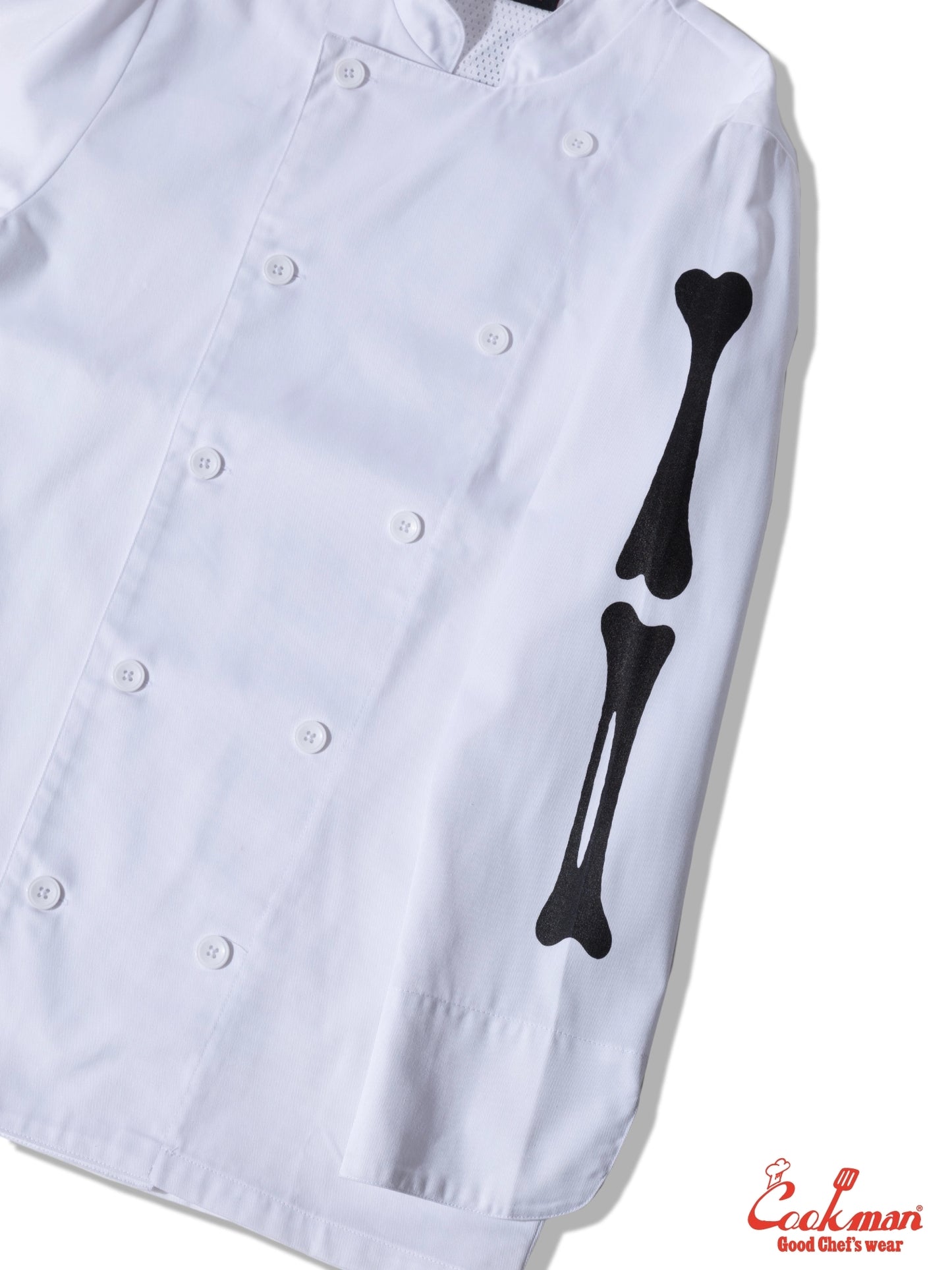 Chef Coat Long Sleeve Vented - Skull Bone : White