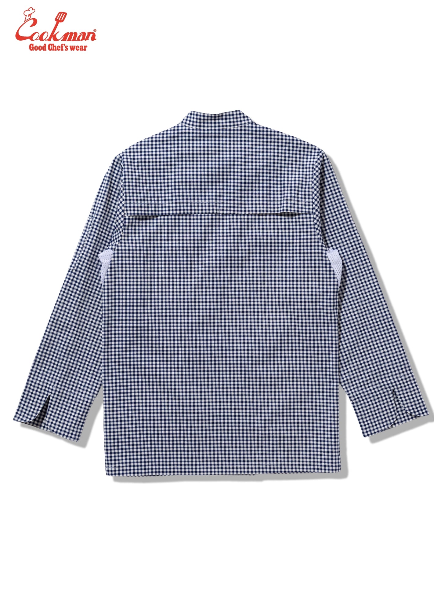 Cookman Chef Coat Long Sleeve Vented - Gingham : Navy