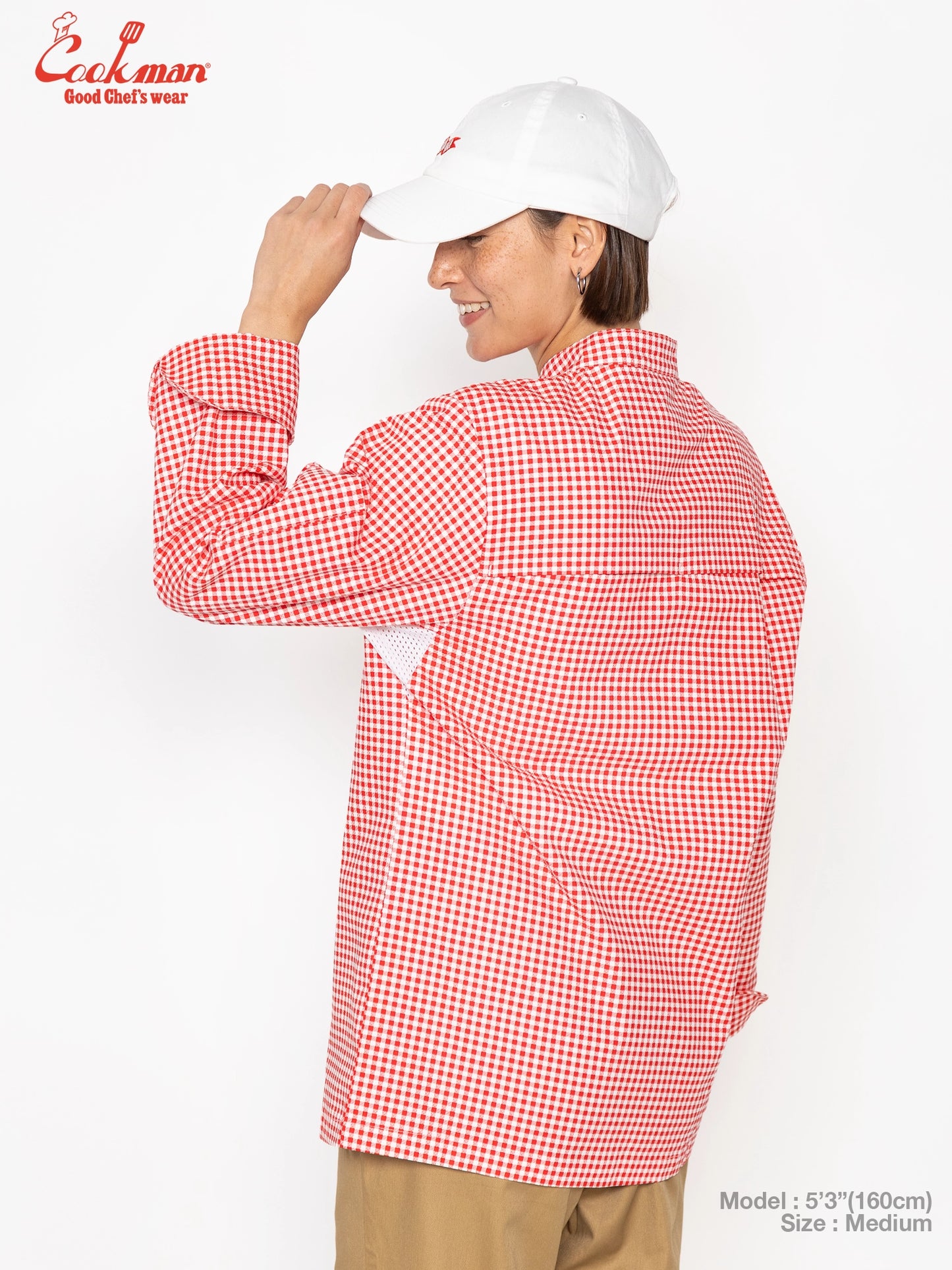 Cookman Chef Coat Long Sleeve Vented - Gingham : Red
