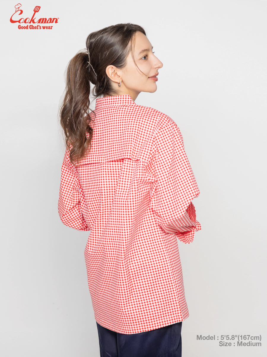 Chef Coat Long Sleeve Vented - Gingham : Red