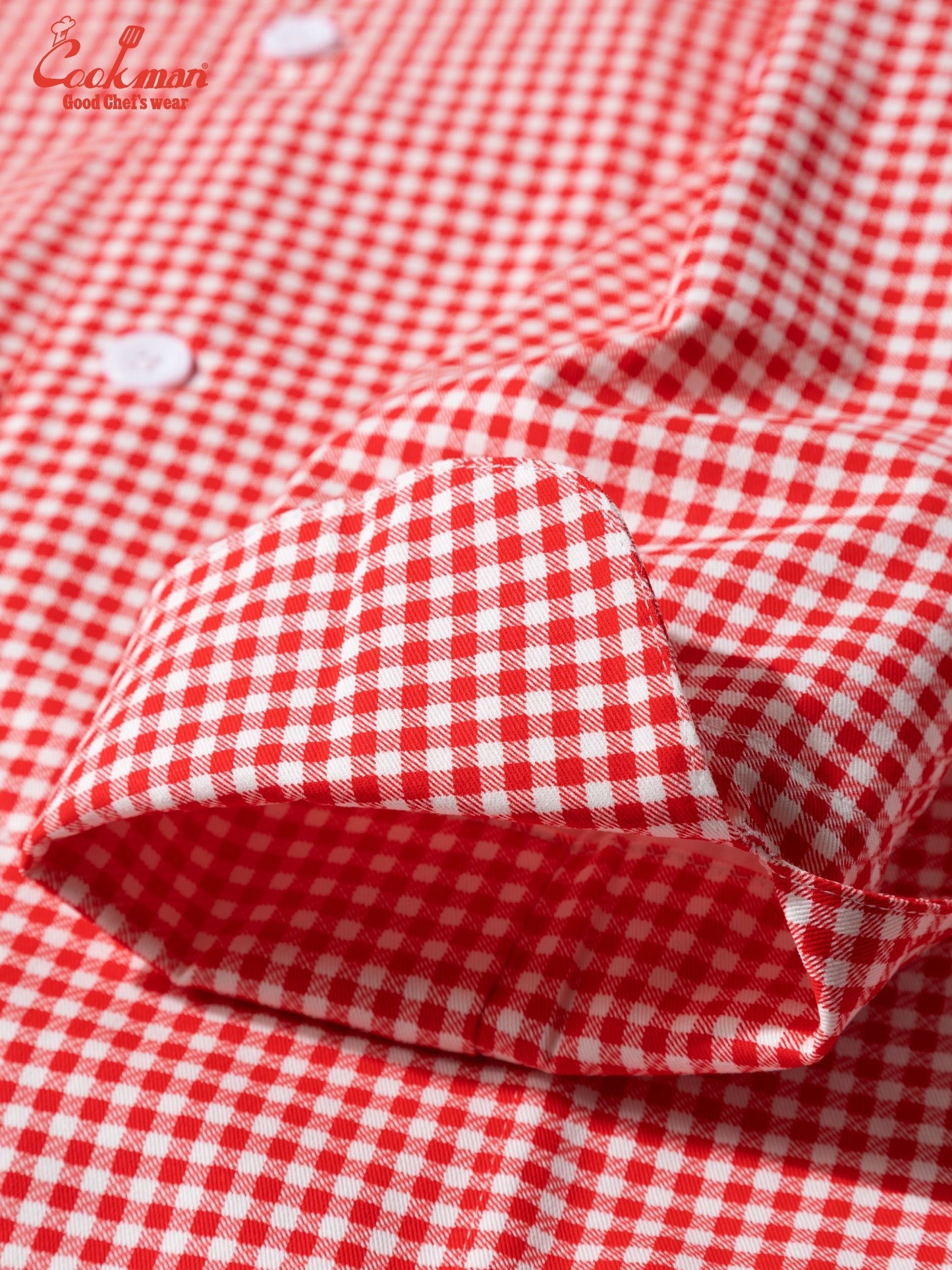 Cookman Chef Coat Long Sleeve Vented - Gingham : Red