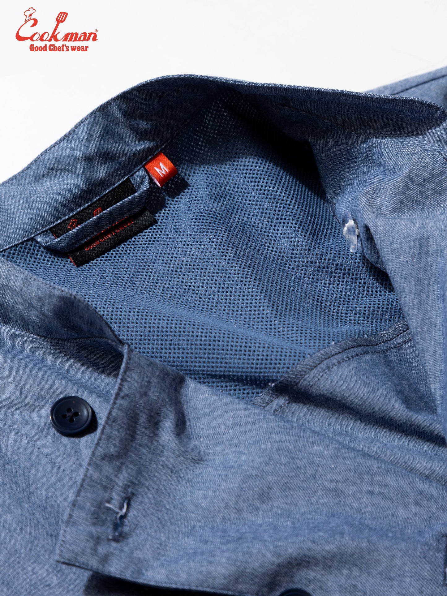 Cookman Chef Coat Long Sleeve Vented - Chambray : Blue