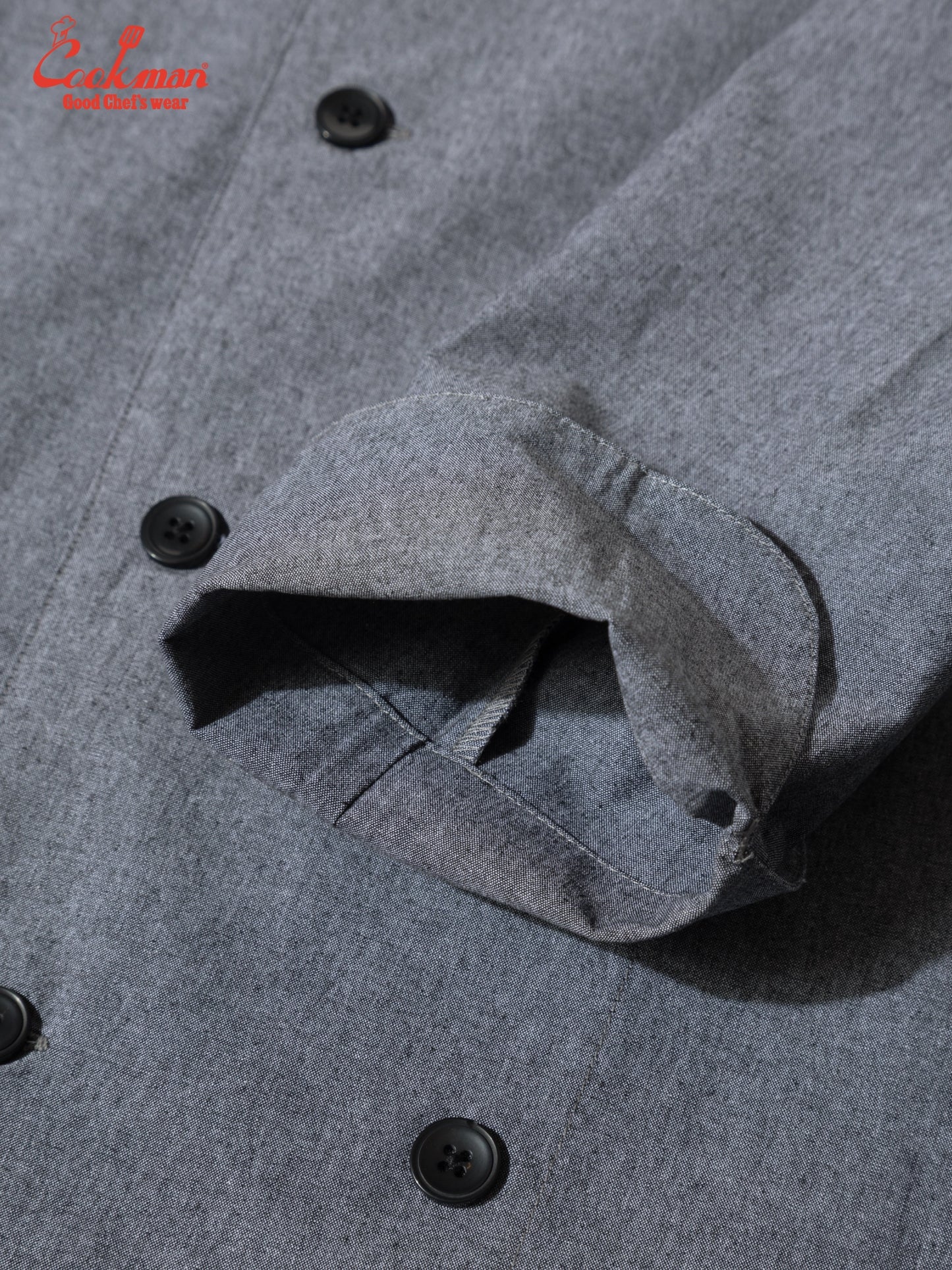 Cookman Chef Coat Long Sleeve Vented - Chambray : Black