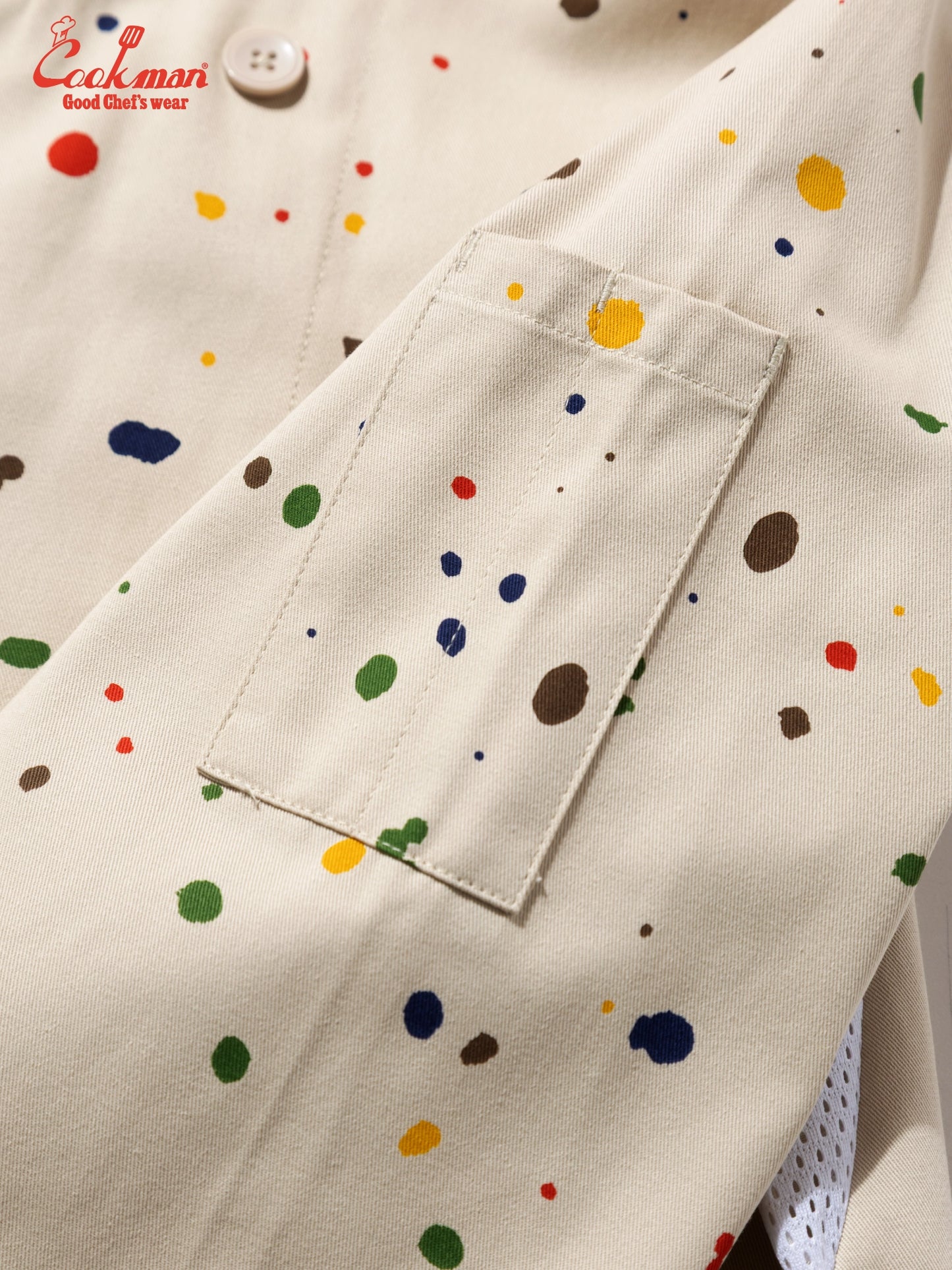 Cookman Chef Coat Long Sleeve Vented - Sauce Splash : Beige