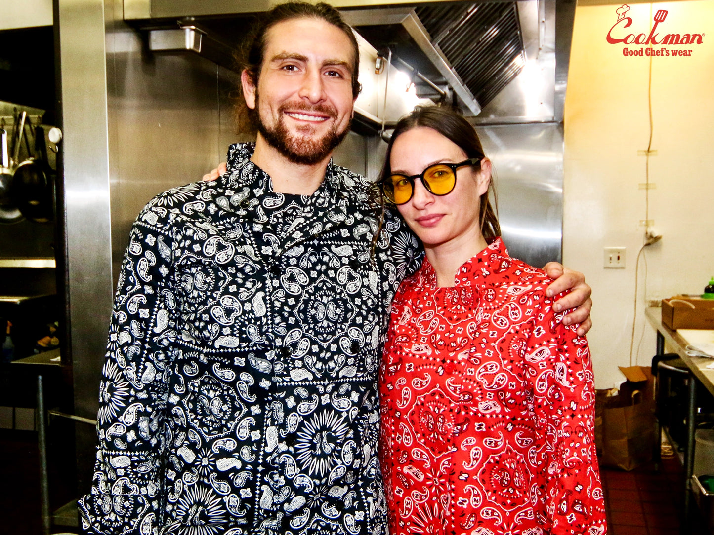 Cookman Chef Coat Long Sleeve Vented - Paisley : Black