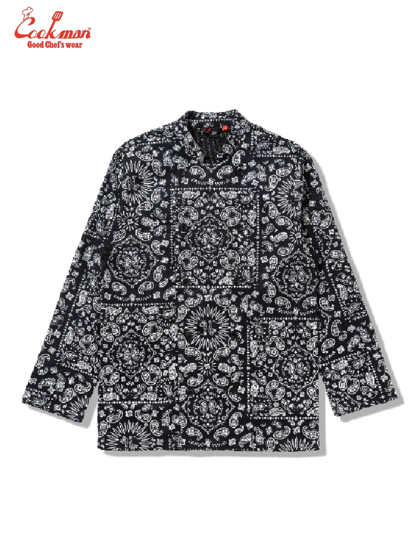 Cookman Chef Coat Long Sleeve Vented - Paisley : Black